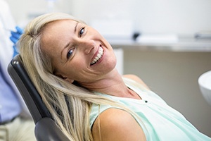 Castle Shannon Cosmetic Dentist Smiling woman in dental chair