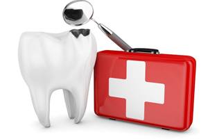 tooth with first aid kit 