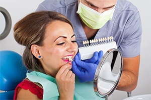 woman getting veneers in Castle Shannon 